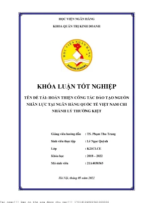 Nâng cao chất lượng đào tạo nguồn nhân lực tại Ngân hàng
