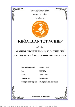 Giải pháp tài chính nâng cao hiệu quả kinh doanh tại