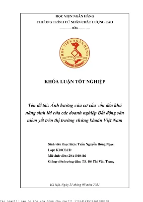 Tác động của cơ cấu vốn đến lợi nhuận doanh nghiệp bất