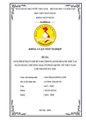 Giải Pháp Hạn Chế Rủi Ro Kinh Doanh Thẻ Tại Ngân Hàng