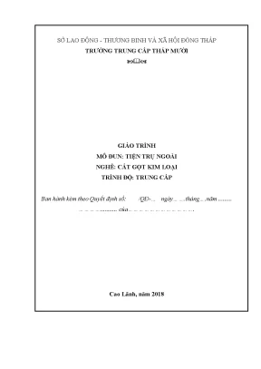 Giáo Trình Tiện Trụ Ngoài: Cắt Gọt Kim Loại Cho Trình Độ 