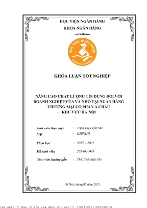 Nâng cao chất lượng tín dụng cho doanh nghiệp vừa và nhỏ