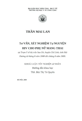 Tư Vấn Xét Nghiệm HIV Tự Nguyện Cho Phụ Nữ Mang Thai Tại