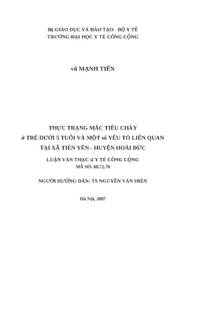 Tình hình tiêu chảy ở trẻ dưới 5 tuổi tại xã Tiền Yên,