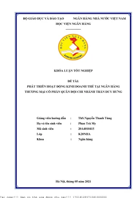 Phát Triển Kinh Doanh Thẻ Tại Ngân Hàng TMCP Quân Đội