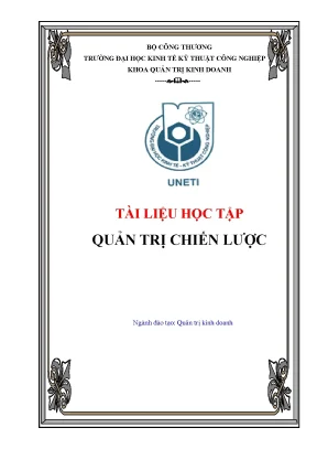 Tài Liệu Học Tập Quản Trị Chiến Lược: Tổng Quan và Phân 