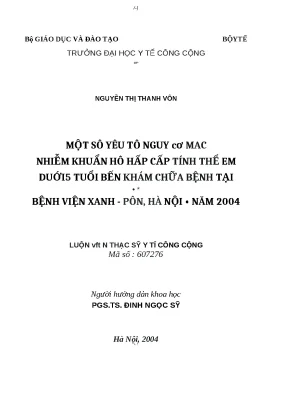 Yếu tố nguy cơ nhiễm khuẩn hô hấp cấp tính ở trẻ em dưới
