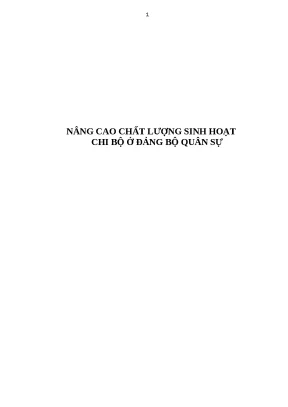 Nâng cao chất lượng sinh hoạt chi bộ ở Đảng bộ Quân sự 