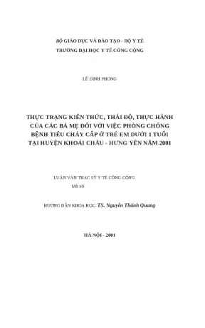 Kiến thức và Thái độ của Bà Mẹ trong Phòng Chống Tiêu