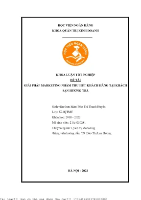 Chiến lược Marketing thu hút khách hàng cho Khách sạn