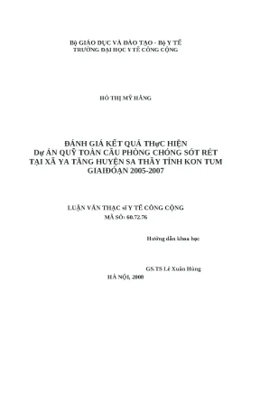 Đánh Giá Kết Quả Dự Án Quỹ Toàn Cầu Phòng Chống Sốt Rét