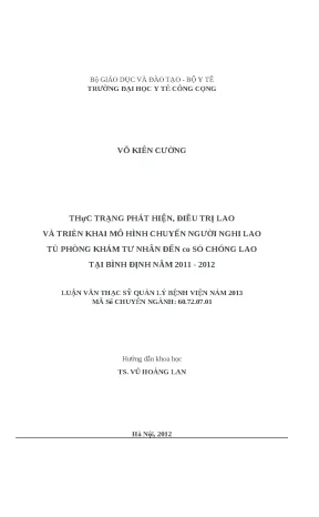 Phát hiện và điều trị lao tại Bình Định: Mô hình chuyển