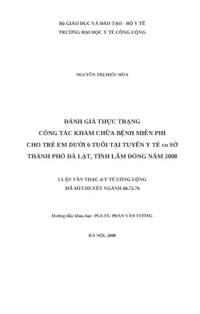 Đánh Giá Công Tác Khám Chữa Bệnh Miễn Phí Cho Trẻ Em