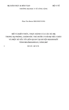 Kiến thức và thực hành của bà mẹ trong chăm sóc trẻ dưới