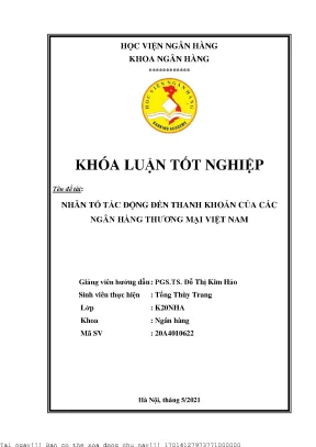 Tác động đến thanh khoản của ngân hàng thương mại Việt Nam