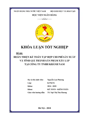 Hoàn thiện kế toán tập hợp chi phí sản xuất và tính giá