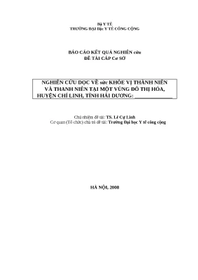 Nghiên cứu sức khỏe vị thành niên và thanh niên tại