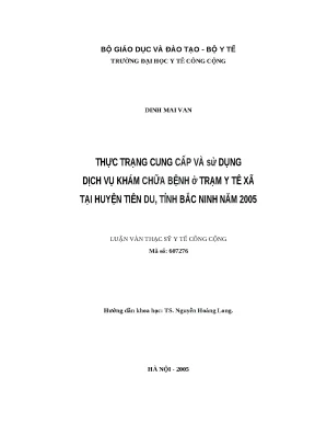 Thực trạng dịch vụ khám chữa bệnh tại trạm y tế xã Tiên