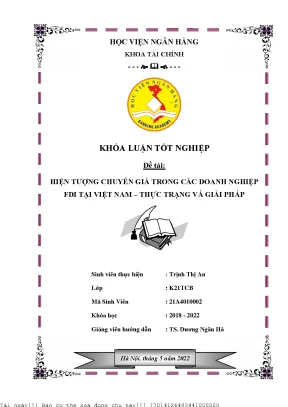 Chuyển Giá Doanh Nghiệp FDI Tại Việt Nam: Thực Trạng Và