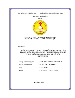 Kiểm Toán Chu Trình Tiền Lương và Nhân Viên trong Báo