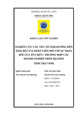 Nghiên Cứu Yếu Tố Ảnh Hưởng Đến Thái Độ Nhân Viên Trong