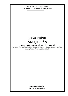 Giáo Trình Nguội - Hàn: Công Nghệ Kỹ Thuật Cơ Khí Tại 