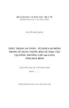 An toàn vệ sinh lao động khi sử dụng thuốc bảo vệ thực