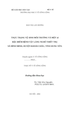 Thực trạng vệ sinh môi trường và bệnh tật tại làng nghề