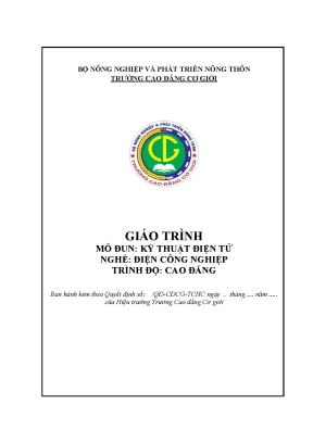 Giáo Trình Kỹ Thuật Điện Tử - Đào Tạo Nghề Điện Công Nghiệp