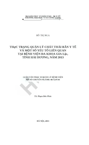 Quản lý chất thải rắn y tế tại Bệnh viện Đa khoa Gia