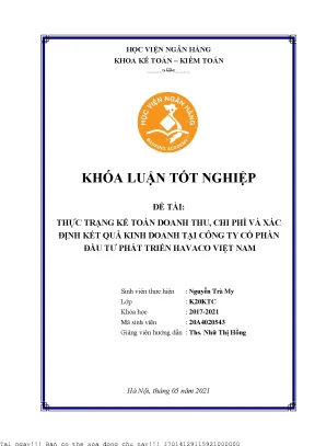 Kế Toán Doanh Thu, Chi Phí và Kết Quả Kinh Doanh tại