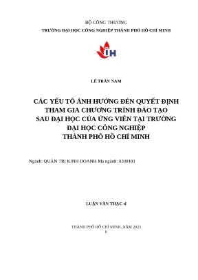 Các yếu tố quyết định tham gia chương trình đào tạo sau
