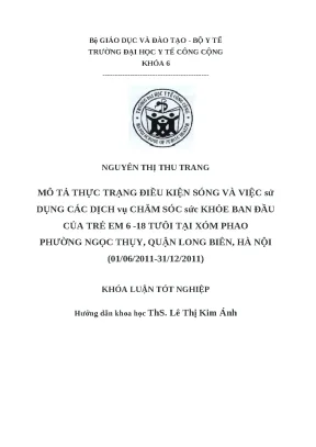 Thực trạng điều kiện sống và dịch vụ chăm sóc sức khỏe 