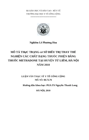 Thực trạng điều trị nghiện thuốc phiện bằng methadone