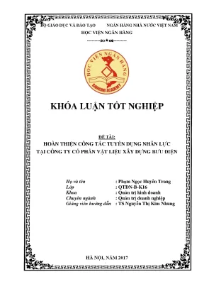 Hoàn thiện công tác tuyển dụng nhân lực tại Công ty Cổ