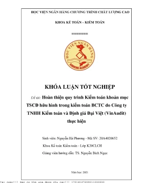 Quy trình Kiểm toán TSCĐ Hữu hình trong BCTC của VinAudit