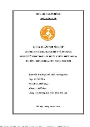 Tình hình thu hút và sử dụng vốn ODA tại Thanh Hóa