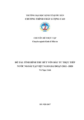 Tình Hình Thu Hút Vốn Đầu Tư Trực Tiếp Nước Ngoài Tại