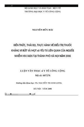 Kiến thức và thái độ điều trị thuốc kháng vi rút