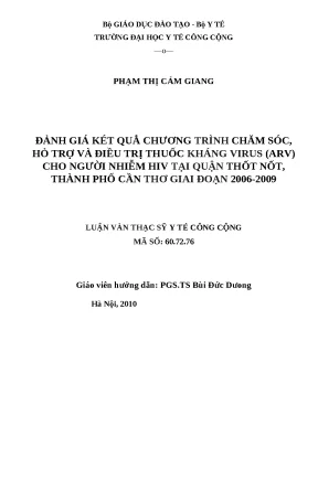 Đánh Giá Chương Trình Chăm Sóc và Điều Trị ARV cho Người