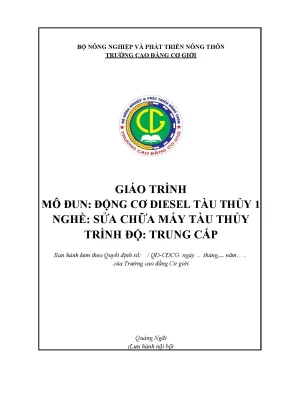 Giáo Trình Động Cơ Diesel Tàu Thủy: Hướng Dẫn Sửa Chữa 