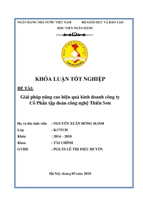 Giải Pháp Nâng Cao Hiệu Quả Kinh Doanh Tại Công Ty Cổ