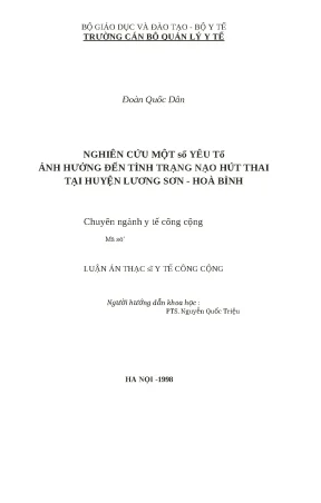 Nghiên cứu các yếu tố ảnh hưởng đến nạo hút thai tại