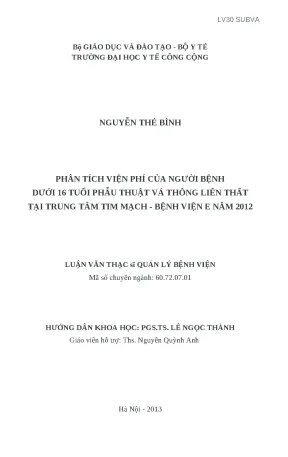 Phân Tích Viện Phí Phẫu Thuật Vá Thông Liên Thất Cho Trẻ