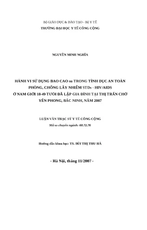 Nghiên cứu hành vi sử dụng bao cao su để phòng chống lây