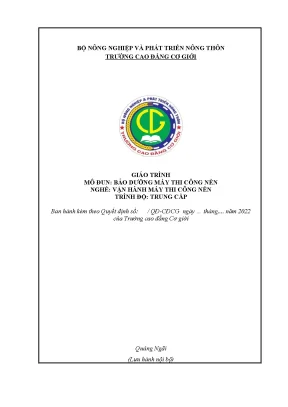 Giáo Trình Bảo Dưỡng Máy Thi Công Nền Trung Cấp