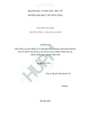 Thúc Đẩy Thanh Niên Tìm Kiếm Thông Tin An Toàn Về Sức