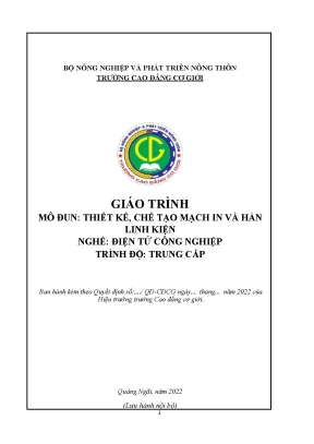 Giáo Trình Thiết Kế và Chế Tạo Mạch In cho Nghề Điện Tử 