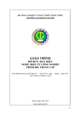 Giáo Trình Máy Điện Nghề Điện Tử Công Nghiệp Trung Cấp 2019