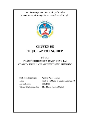 Hiệu Quả Tuyển Dụng Tại Công Ty TNHH Hạ Tầng Viễn Thông 